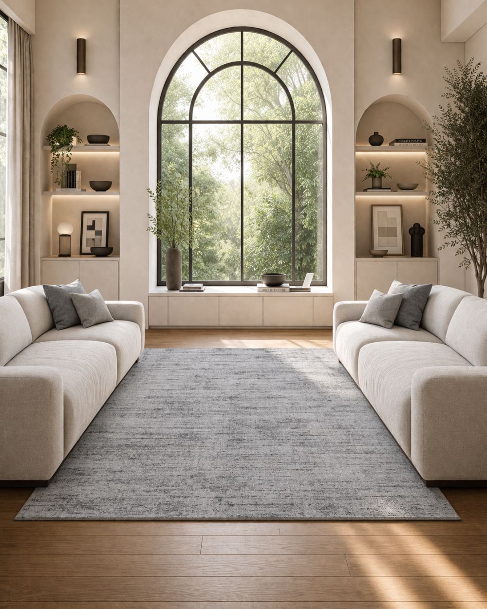 Heavenly Grey Art Silk Handloomed Rug