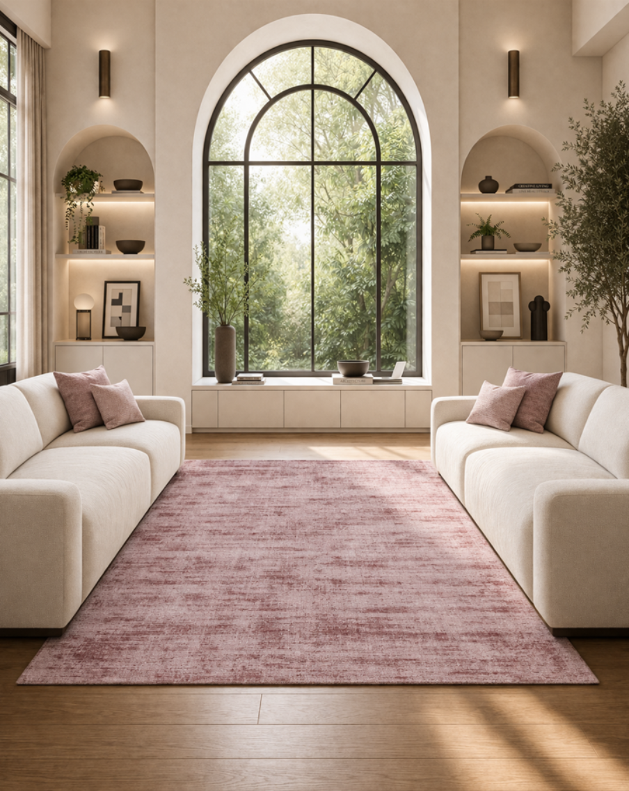 Heavenly Pink Art Silk Handloomed Rug