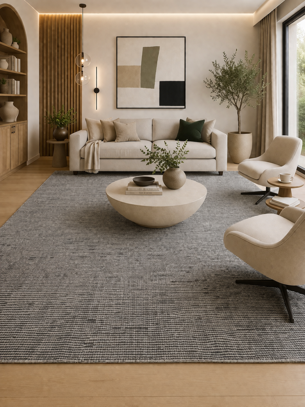 Intrigue Black Rug - Organic Cotton + Rayon Blend