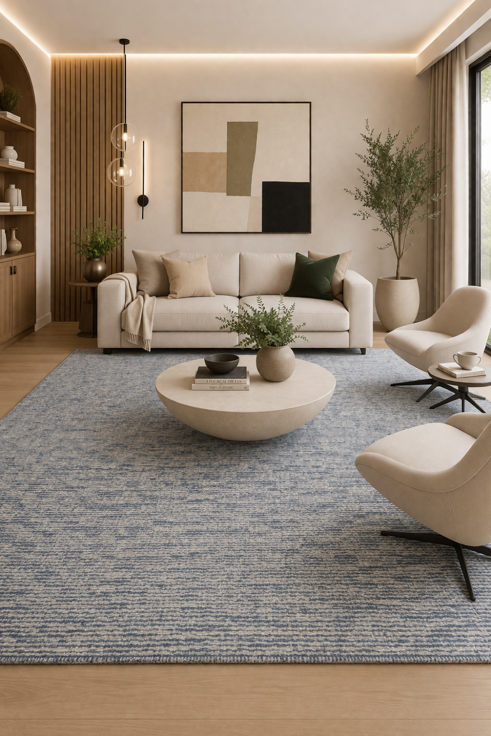 Intrigue Indigo Rug - Organic Cotton + Rayon Blend