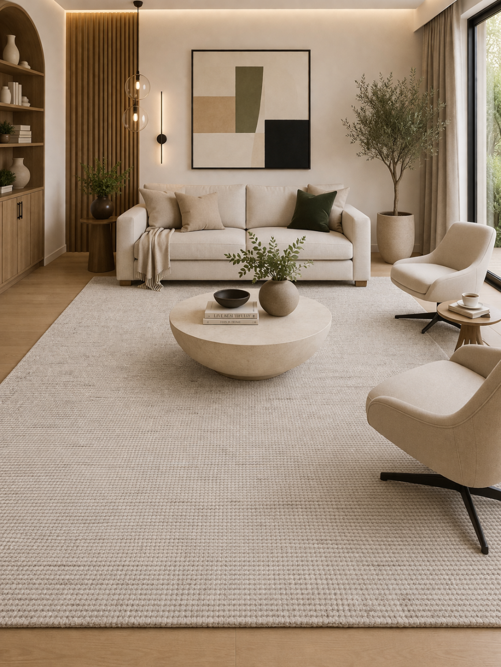 Intrigue Stone Rug - Organic Cotton + Rayon Blend