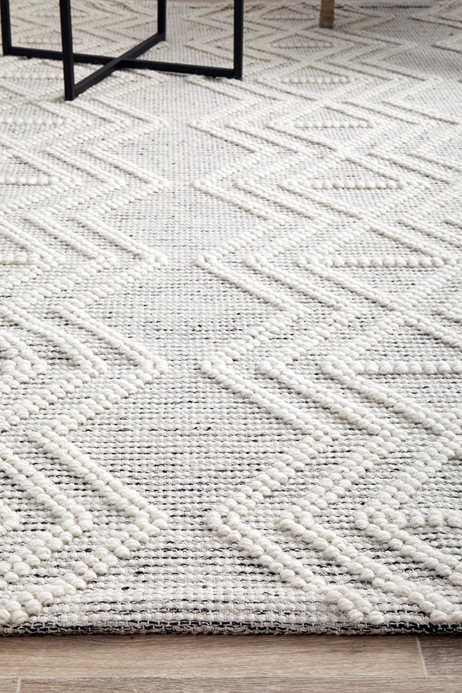 LARA OFF-WHITE WOOL BLEND RUG SIDE