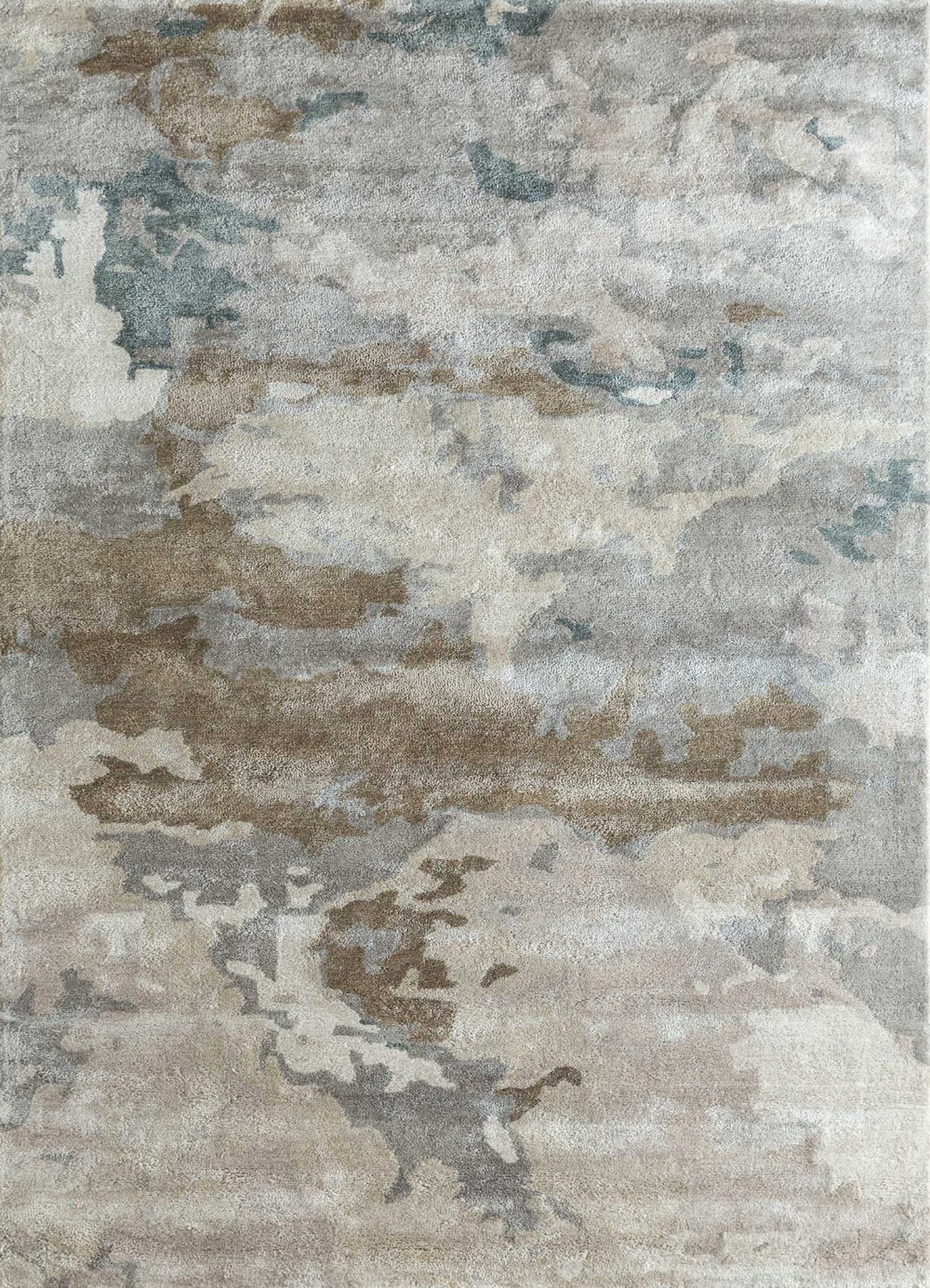 Silver Dawn Modern Art Silk Rug