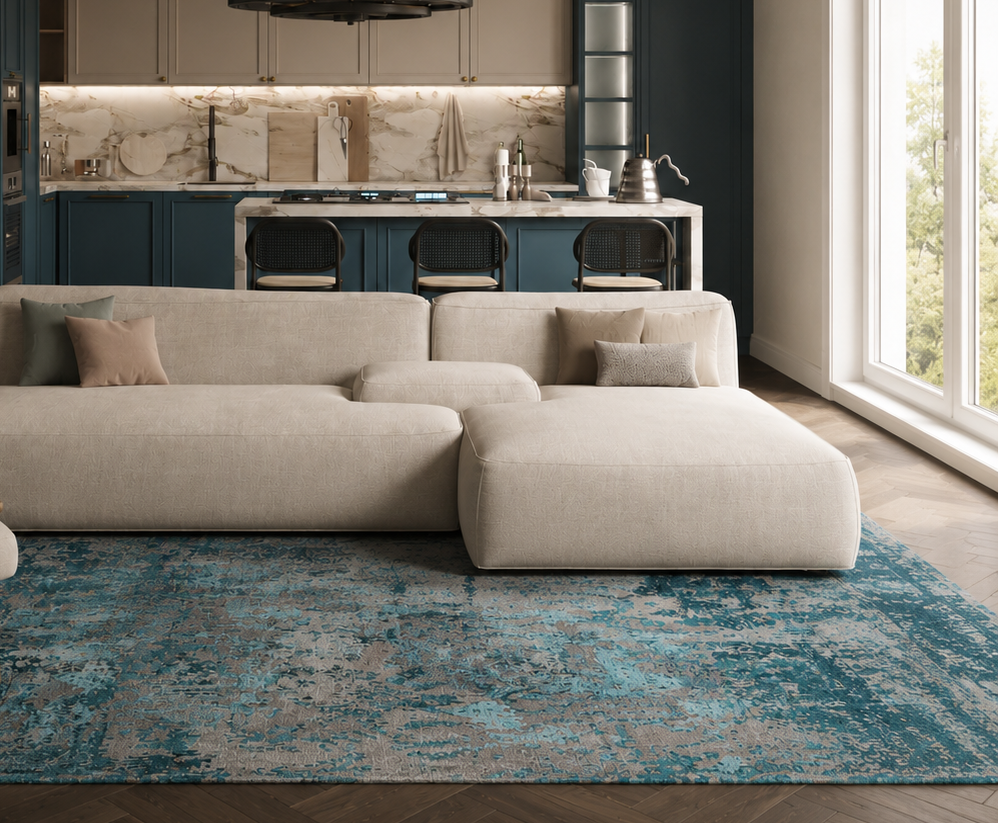 Penelope Modern Textured Bamboo Silk + Wool Rug