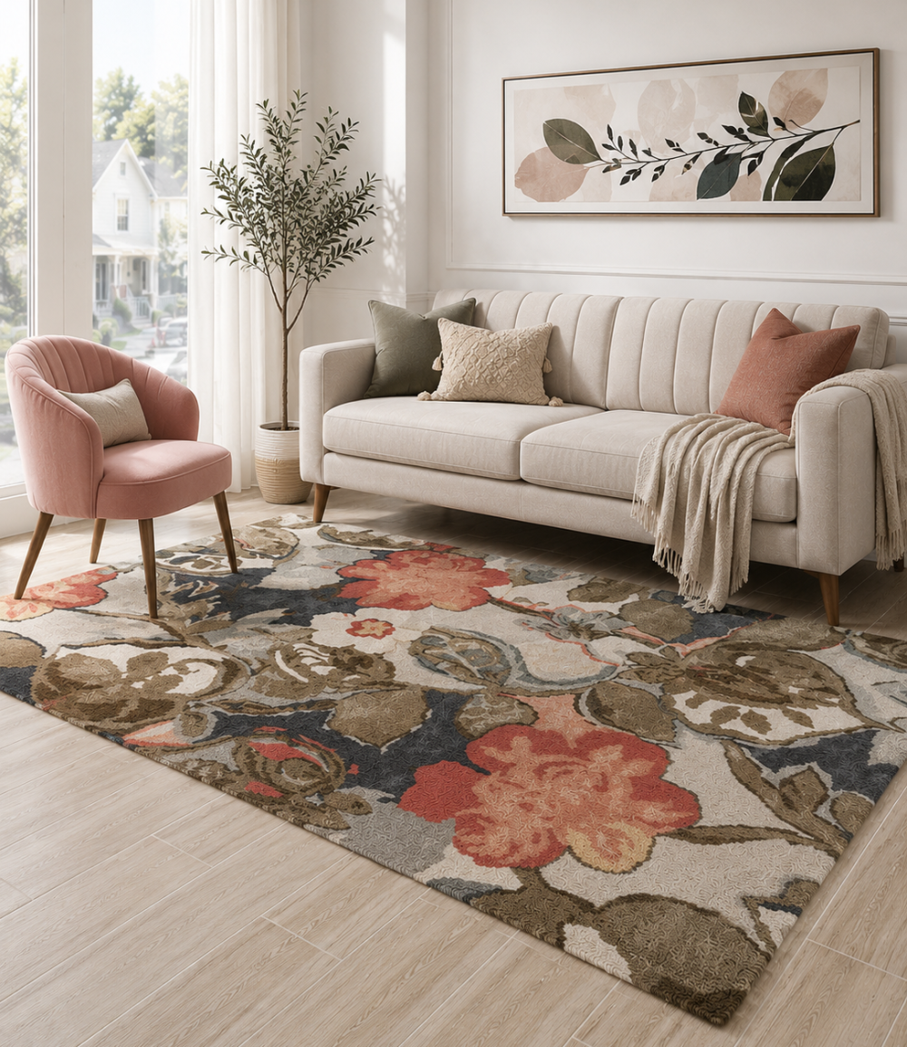 Plantation Wool + Art Silk Hand-Tufted Rug