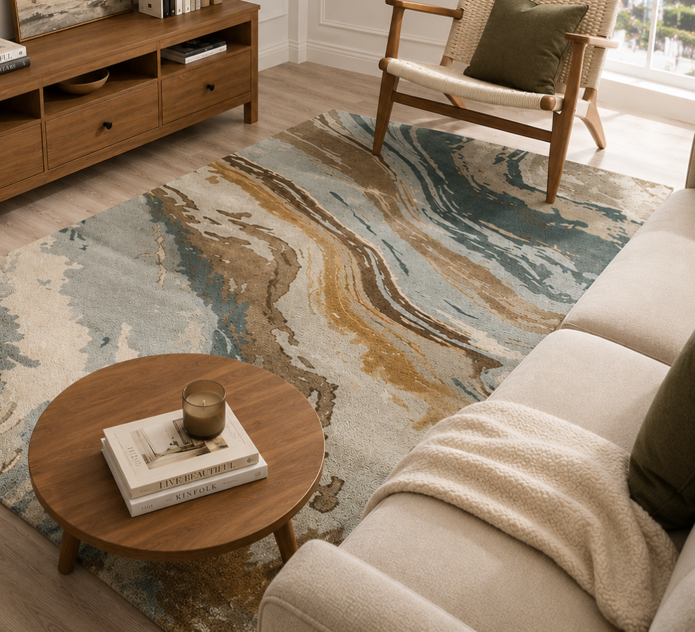 Bedrock Modern Wool Blend Rug