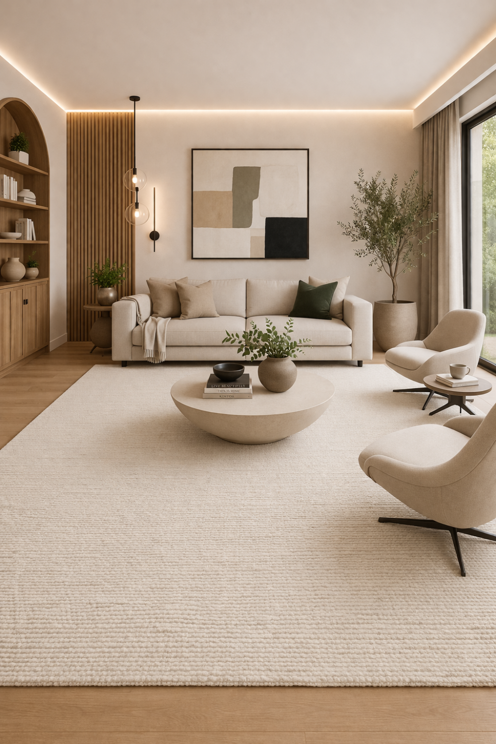 Intrigue Ivory Rug - Organic Cotton + Rayon Blend