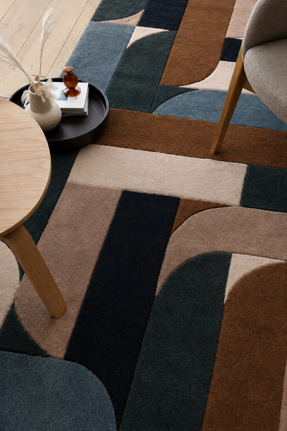 Klotski Modern Geometric Wool Rug by Asiatic