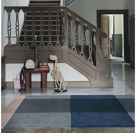Plaid Grey Modern Hand-Tufted Wool Rug