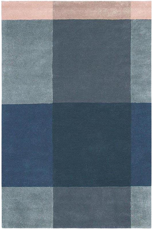 Plaid Grey Modern Hand-Tufted Wool Rug