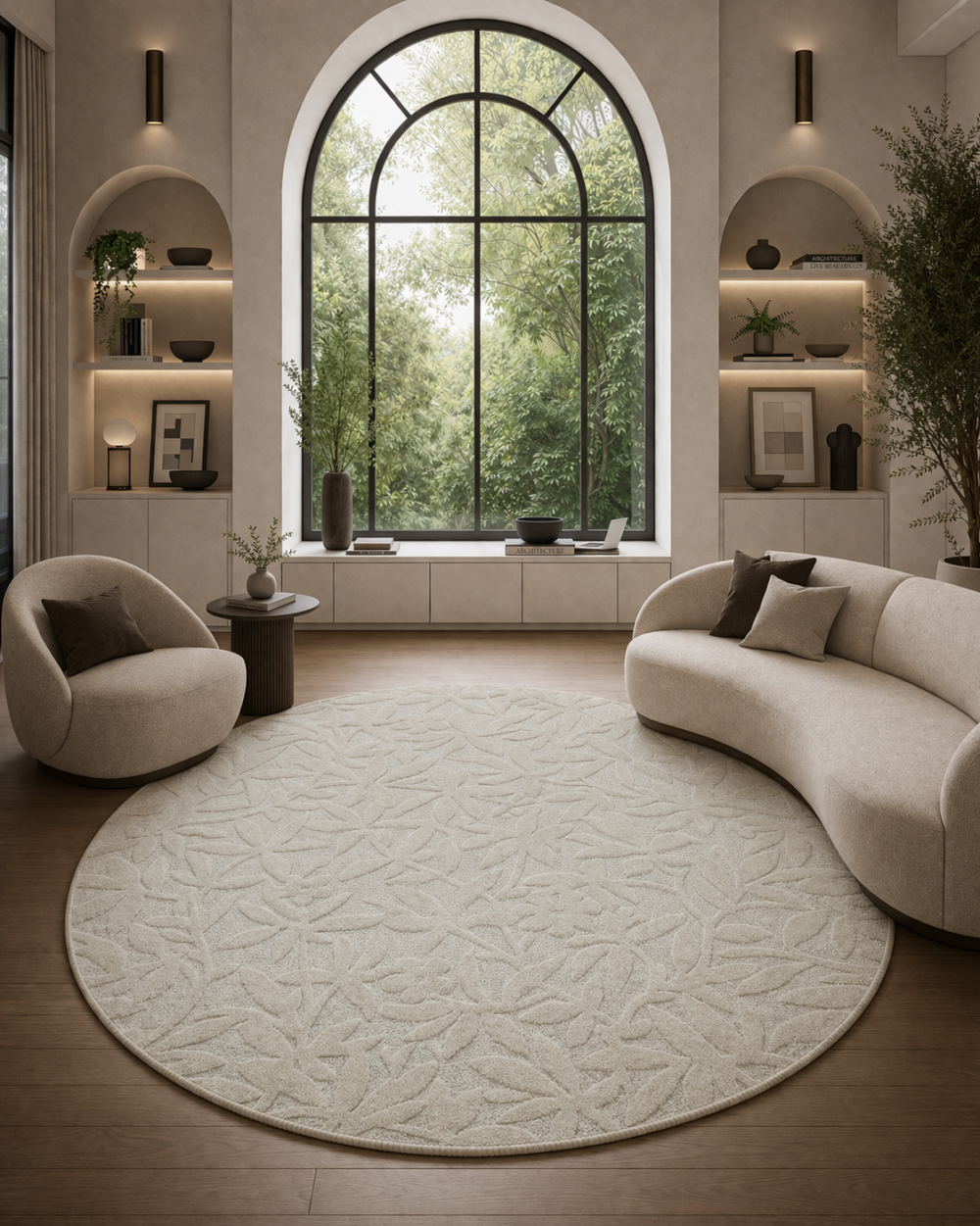Cleavers Hand-Tufted Round Wool Rug by Laura Ashley