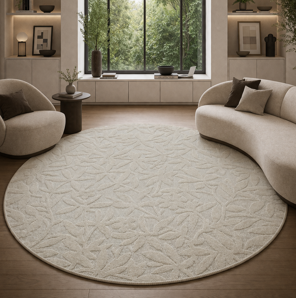 Cleavers Hand-Tufted Round Wool Rug by Laura Ashley