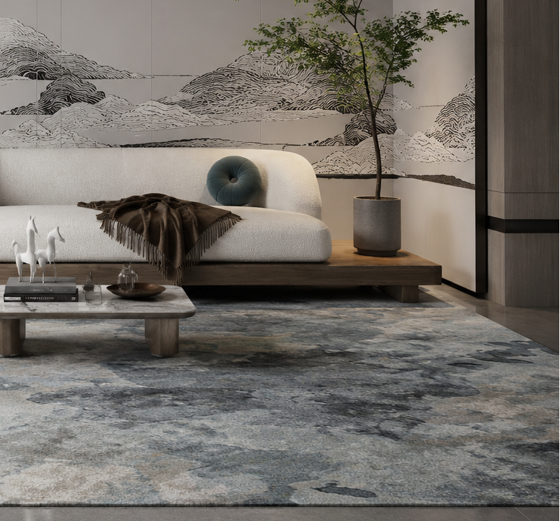 Marina Textured Modern Art Silk Rug