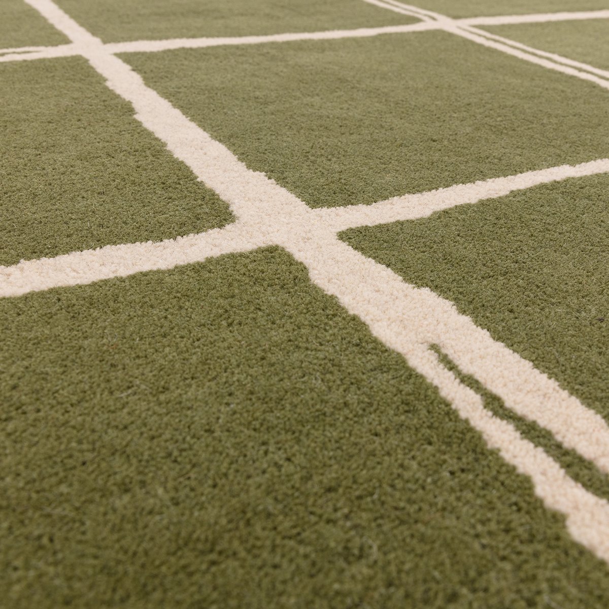 ALBANY GRID OLIVE WOOL RUG 4