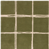 ALBANY GRID OLIVE WOOL RUG CLOSE UP