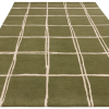 ALBANY GRID OLIVE WOOL RUG FLOORSHOT