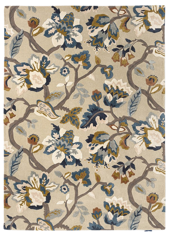 Amanpuri Stone Floral Hand-Tufted Wool Rug