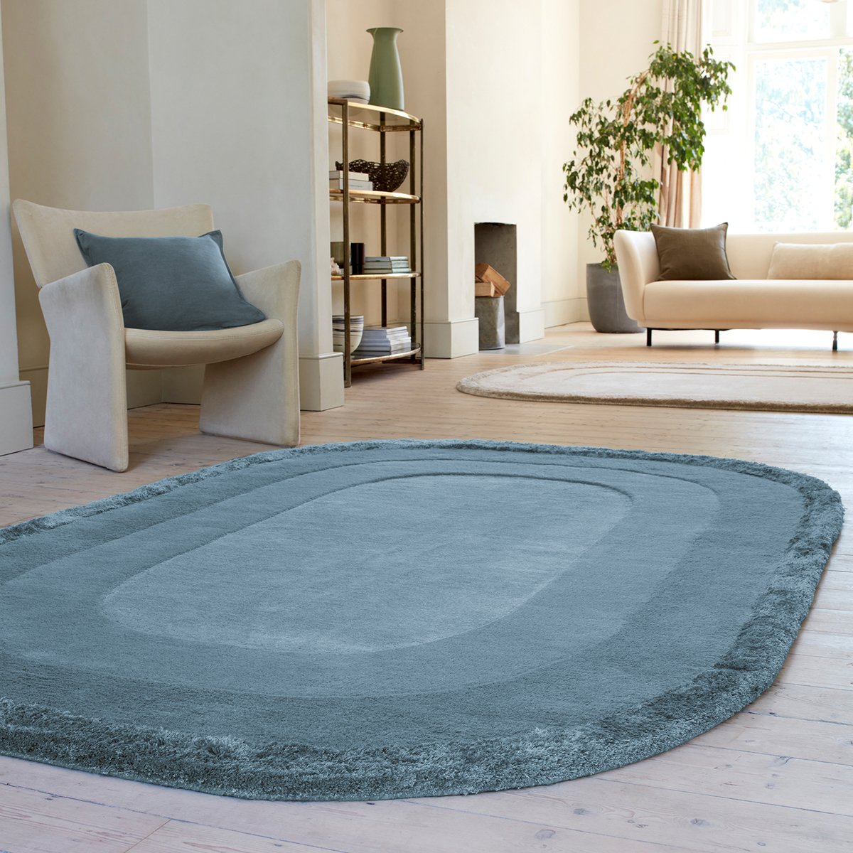 HALO DENIM MODERN WOOL BLEND RUG LIFESTYLE