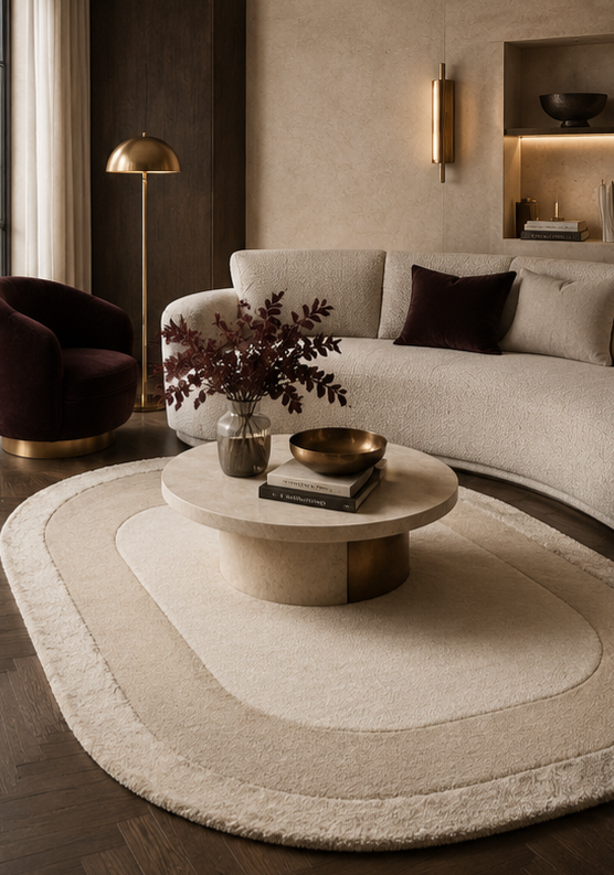 Halo Oval Wool Blend Rug by Asiatic
