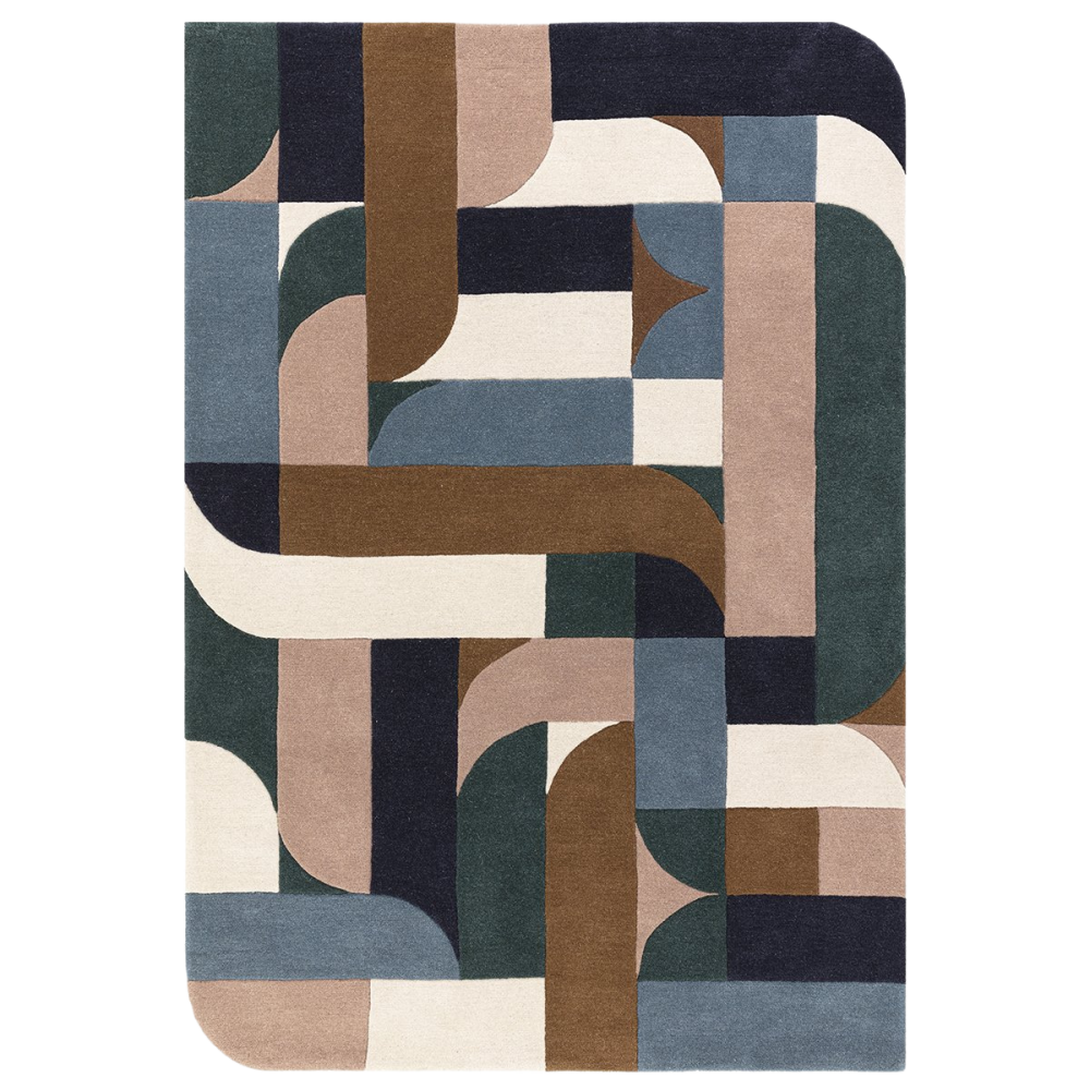 Klotski Modern Geometric Wool Rug by Asiatic