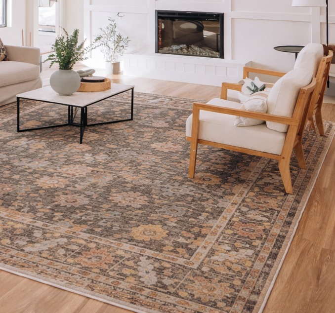 Revival Agra Green Hand-Knotted Wool Rug