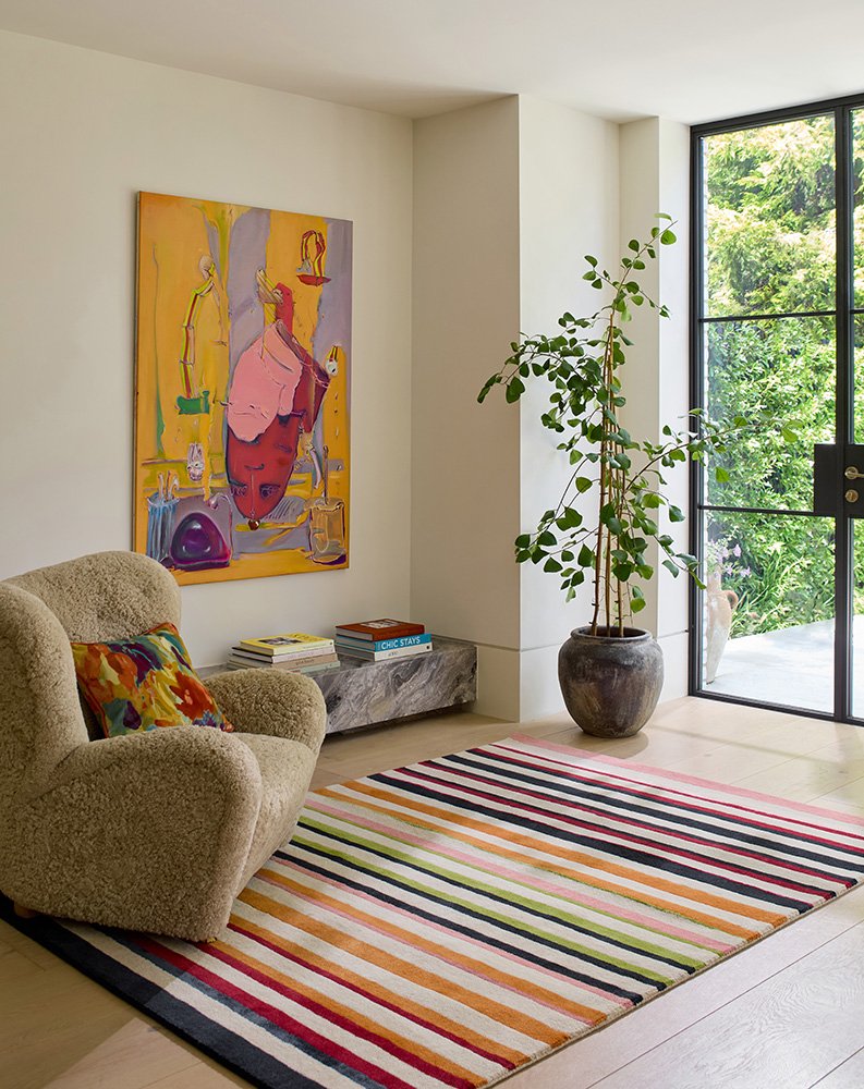 Calla Modern Multi Stripe Wool Rug