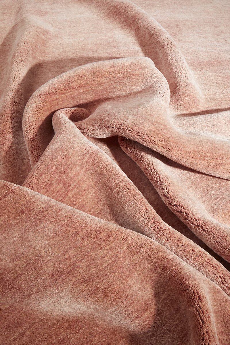 Conscious Loom Kinship Blush Pink Wool Rug Close up