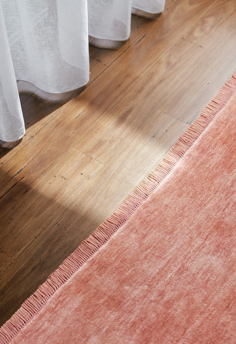 Conscious Loom Kinship Blush Pink Wool Rug Lifestyle4