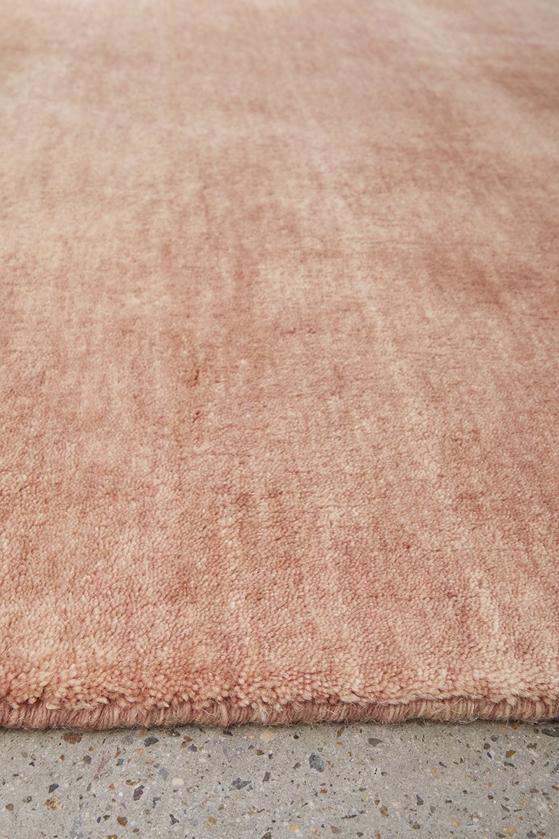 Conscious Loom Kinship Blush Pink Wool Rug Side