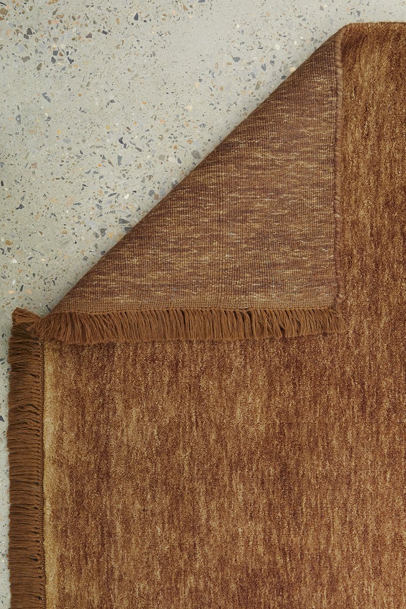 Conscious Loom Kinship Caramel Wool Rug Folded