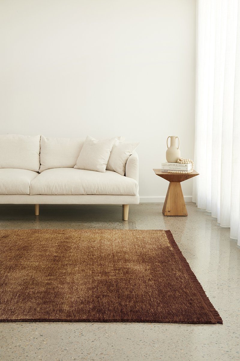 Conscious Loom Kinship Caramel Wool Rug Lifestyle1
