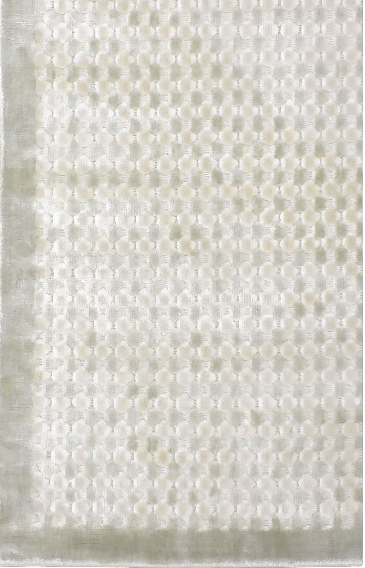 LUXE SPOTTED BEIGE BAMBOO SILK RUG CORNER