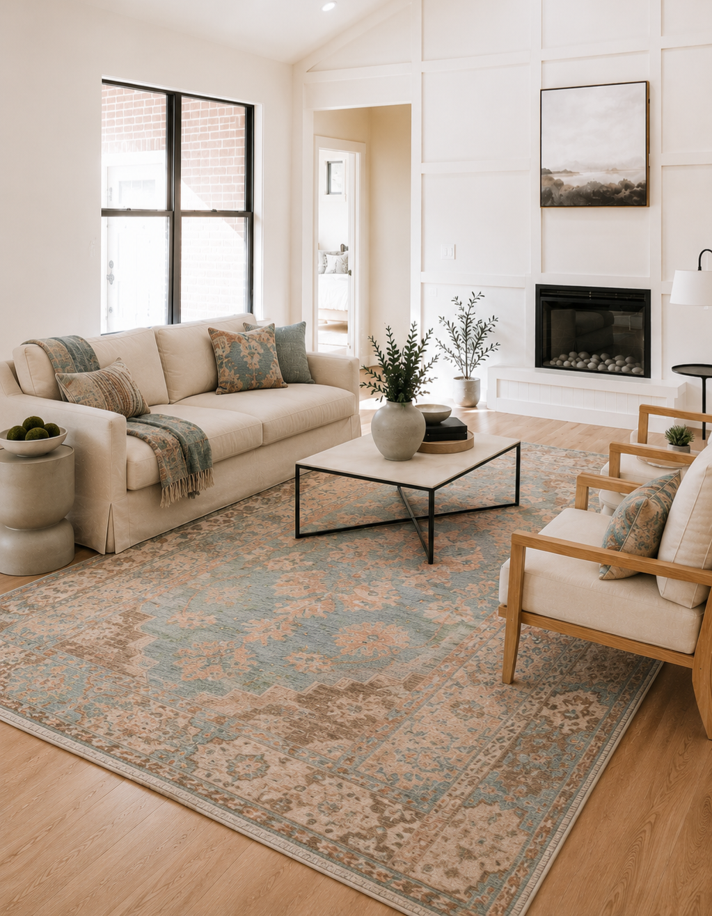 Revival Tabriz Steel Hand-Knotted Wool Rug - Image 2