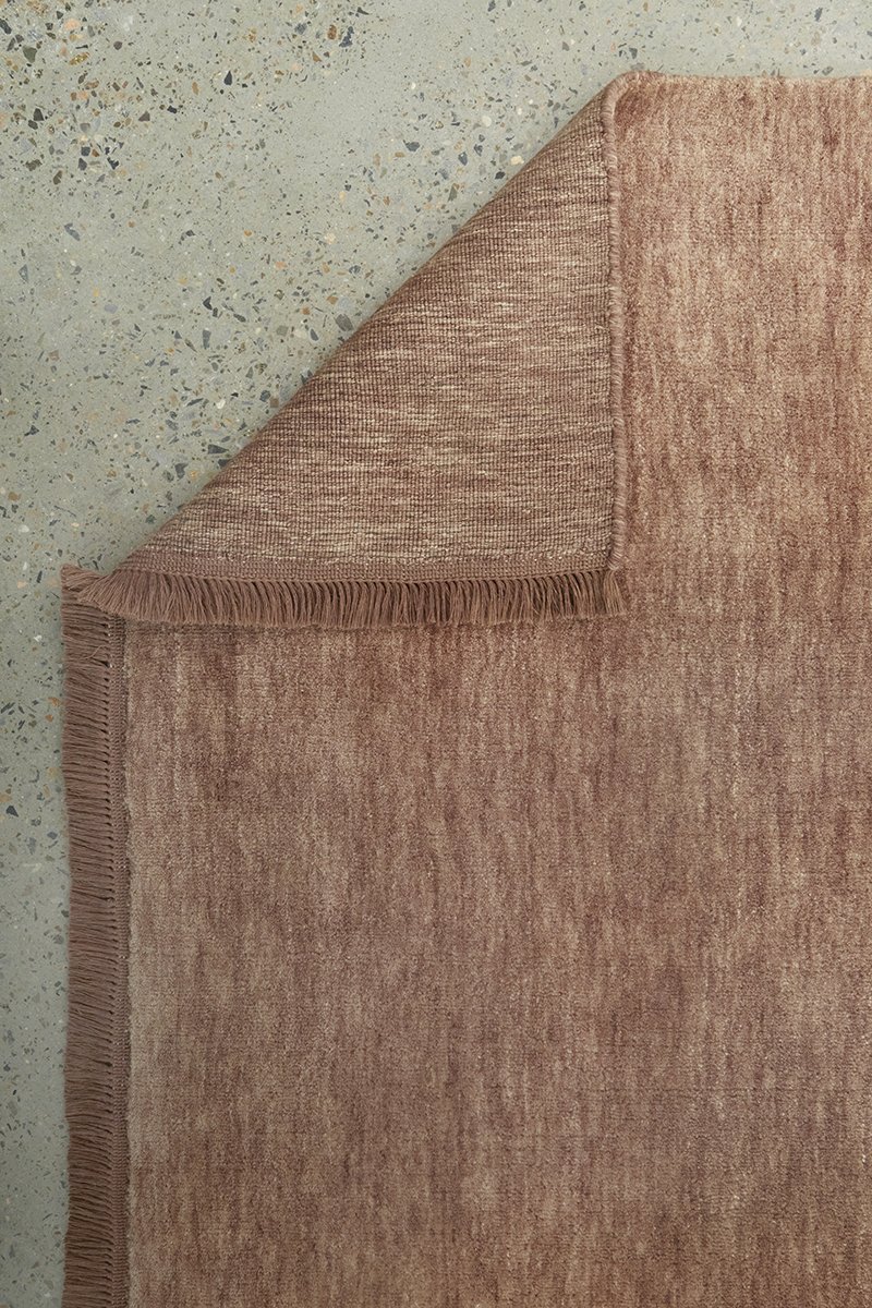 CONSCIOUS LOOM KINSHIP MOCHA MOUSSE WOOL RUG FOLDED