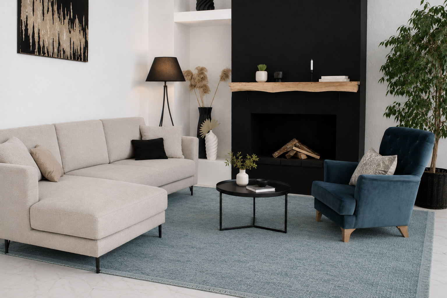 Kinship Sky Blue Wool Rug - Image 2