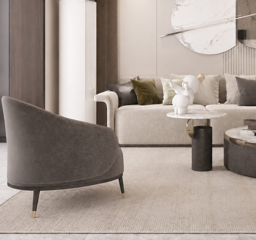 Elements Beige Wool + Bamboo Silk Rug